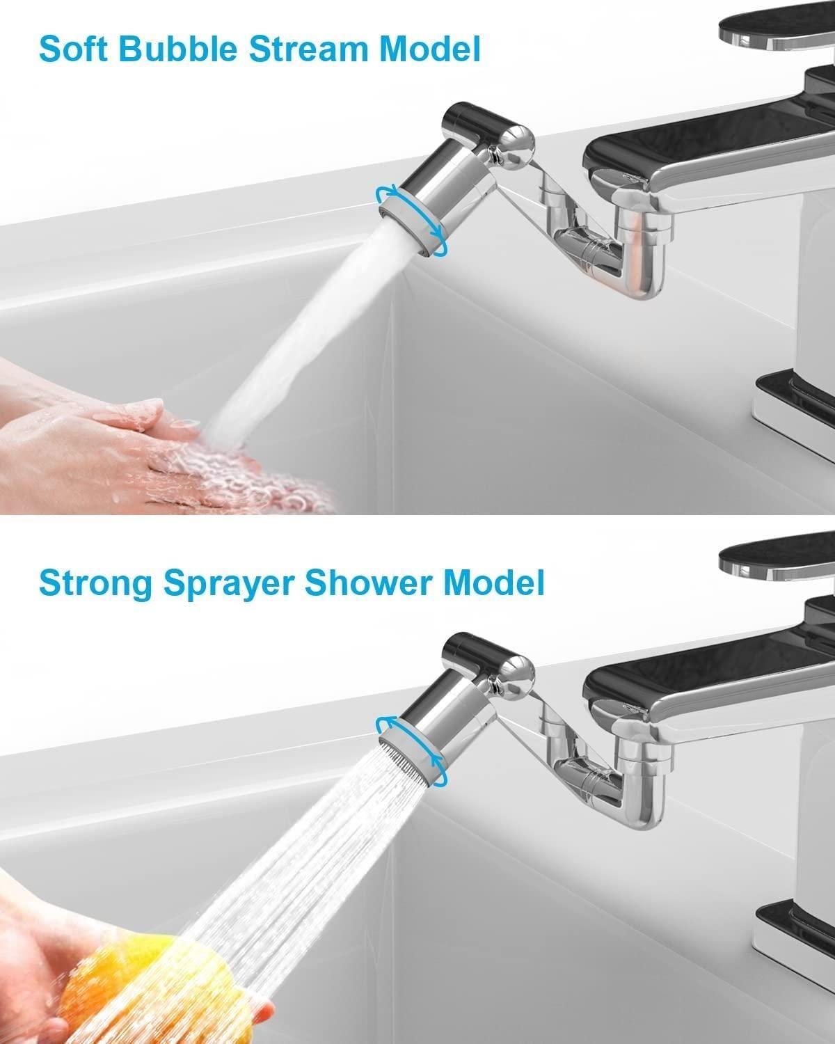 360° Swivel Faucet Head – Dual Water Modes for Kitchen & Bathroom