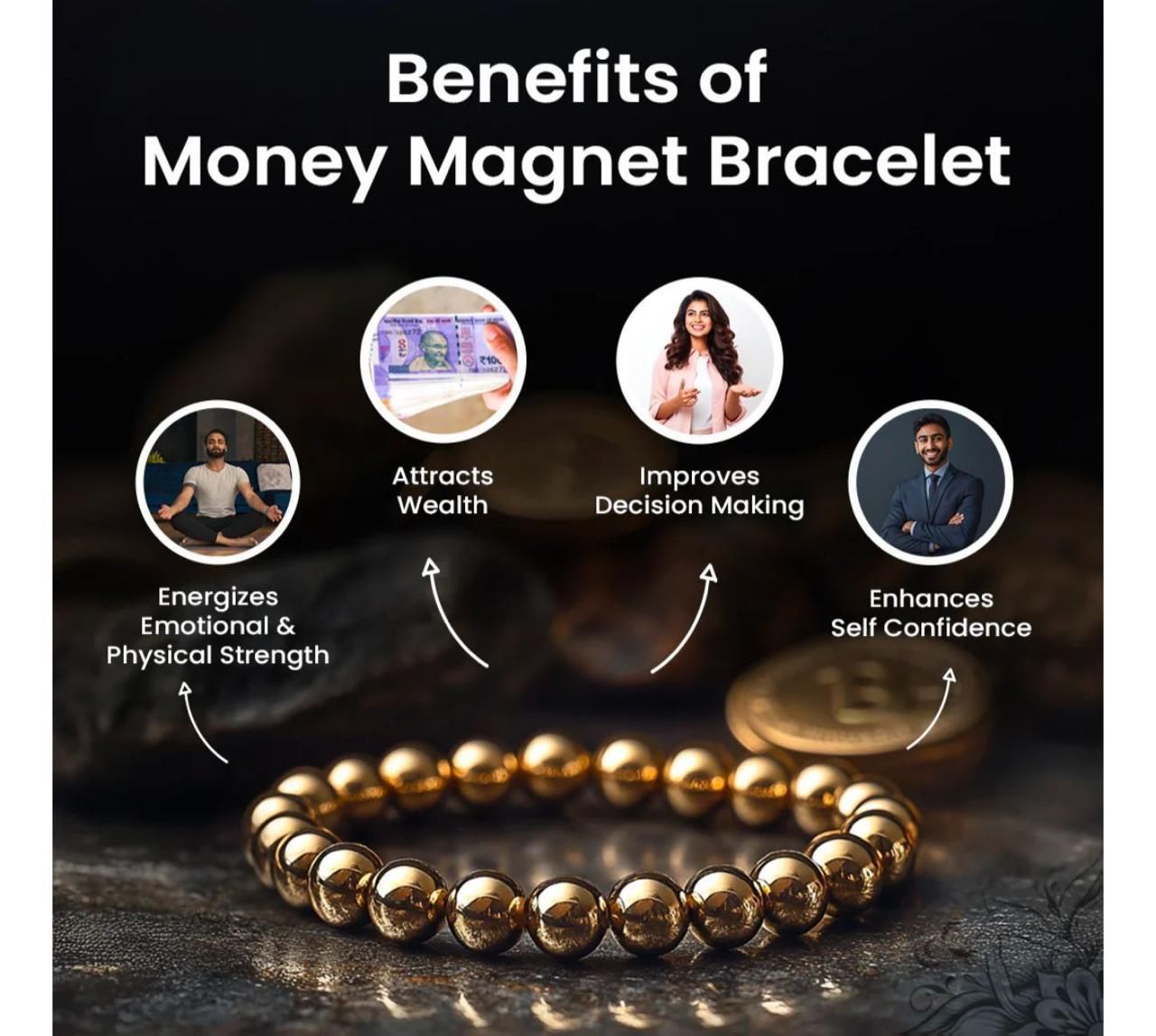💰 Money Magnet Stone Bracelet – Attract Wealth & Balance