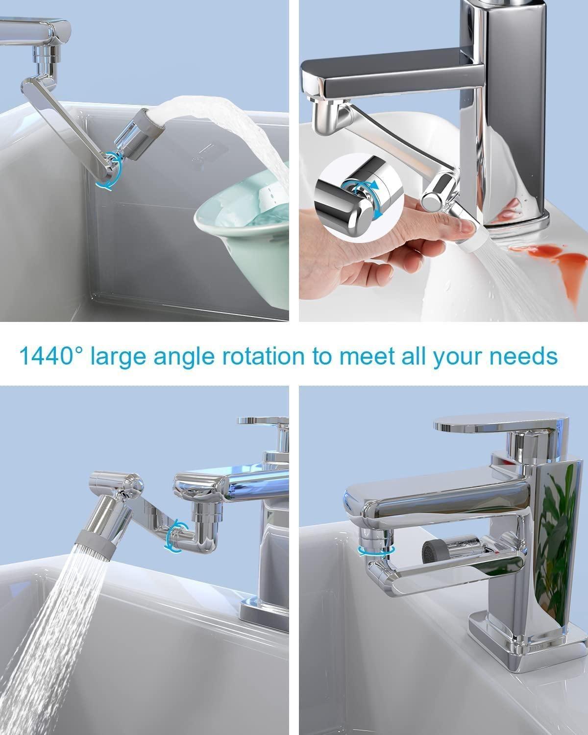 360° Swivel Faucet Head – Dual Water Modes for Kitchen & Bathroom